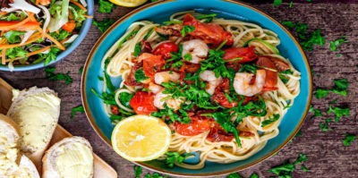 Recette de Spaghetti de crevettes à l'ail