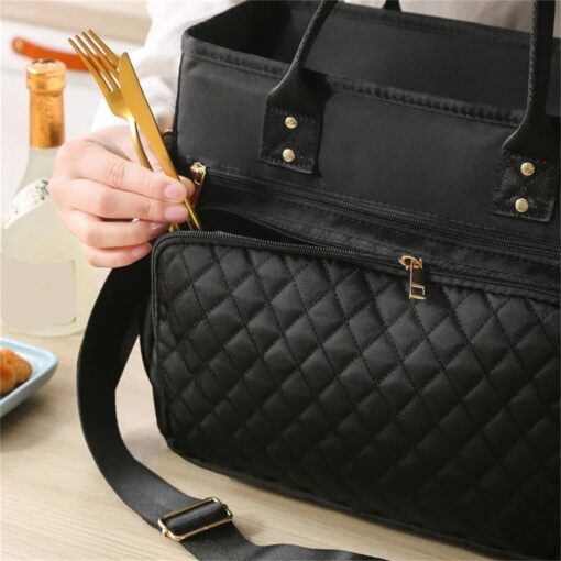 Sac à Déjeuner Isotherme Femme En Néoprène - Motif Floral, Bandoulière | Pour Bureau, école, Pique-nique