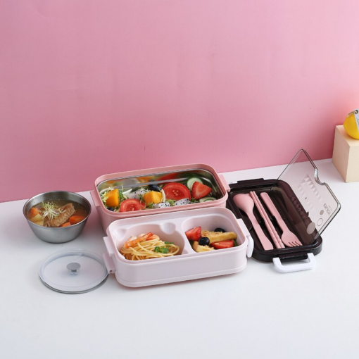 Lunch Box Compartiments avec nourritures