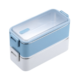 Lunch Box Inox Bleue et Blanche