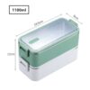 dimensions de la Lunch Box Inox Verte et Blanche