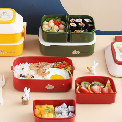 la Lunch Box Enfants Lapin avec de la nourriture