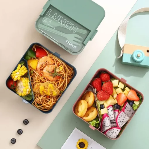 la Boîte Bento Fun Box avec du riz et des spaghettis