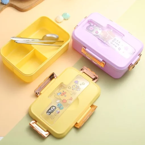 Lunch Box Multi-Fonction de couleur jaune avec une autre de couleur rose