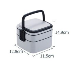 dimensions de la Lunch Box Bento Carré Gris