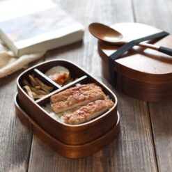 la Lunch Box Bois Japonais avec de la nourriture