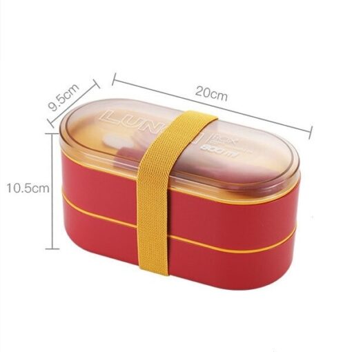 dimensions de la Lunch Box Ovale Rouge