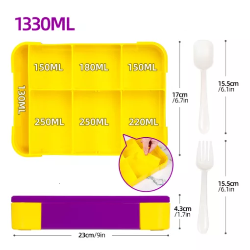 les dimensions de la Boîte à Lunch Foodie