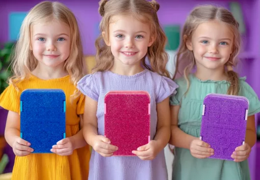 3 petites filles avec la Boîte à Lunch GlamBento